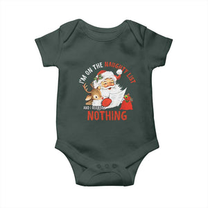 Funny Christmas Santa Baby Onesie I'm On The Naughty List And I Regret Nothing TS11 Print Your Wear