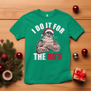 Funny Christmas Santa T Shirt I Do It For The Ho's TS11 Irish Green Print Your Wear