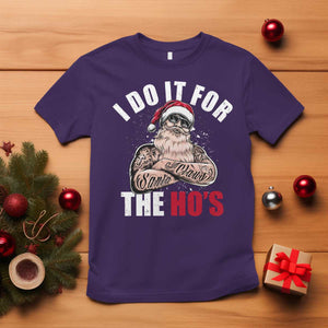 Funny Christmas Santa T Shirt I Do It For The Ho's TS11 Purple Print Your Wear