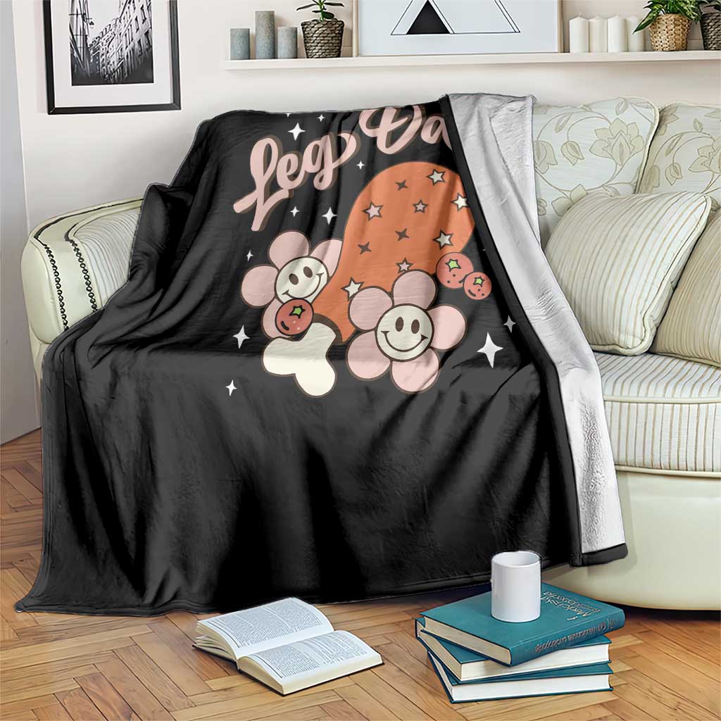 Funny Retro Thanksgiving Throw Blanket Leg Day Fall Season Family Matching TS11 Print Your Wear