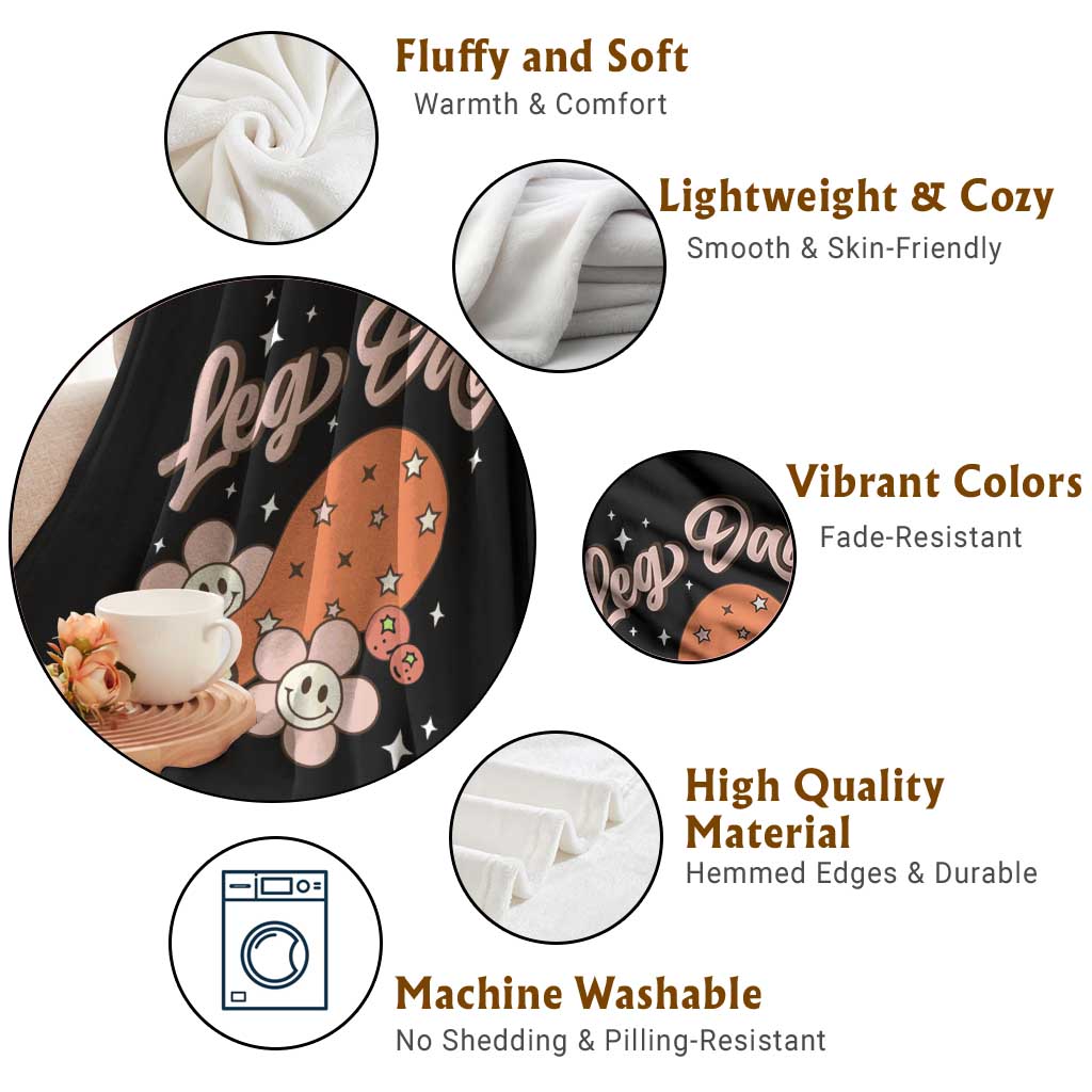 Funny Retro Thanksgiving Throw Blanket Leg Day Fall Season Family Matching TS11 Print Your Wear