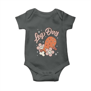 Funny Retro Thanksgiving Baby Onesie Leg Day Fall Season Family Matching TS11 Dark Heather Print Your Wear
