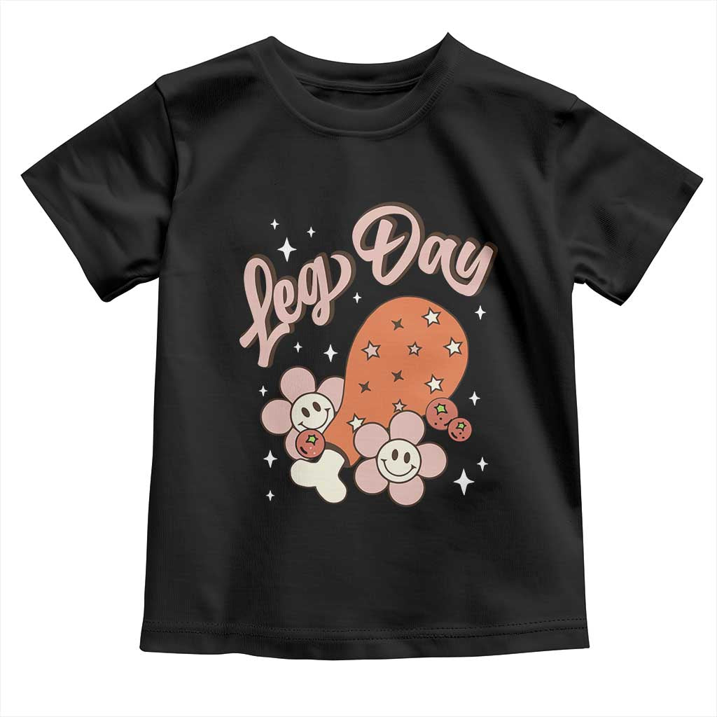 Funny Retro Thanksgiving Baby Shirt Leg Day Fall Season Family Matching TS11 Black Print Your Wear