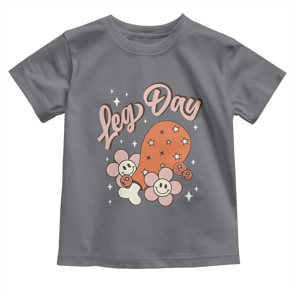 Funny Retro Thanksgiving Baby Shirt Leg Day Fall Season Family Matching TS11 Charcoal Print Your Wear