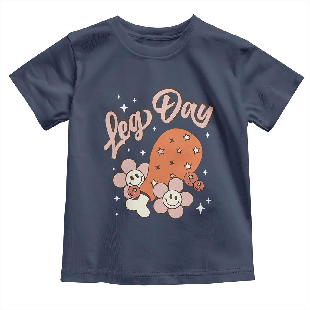 Funny Retro Thanksgiving Baby Shirt Leg Day Fall Season Family Matching TS11 Navy Print Your Wear