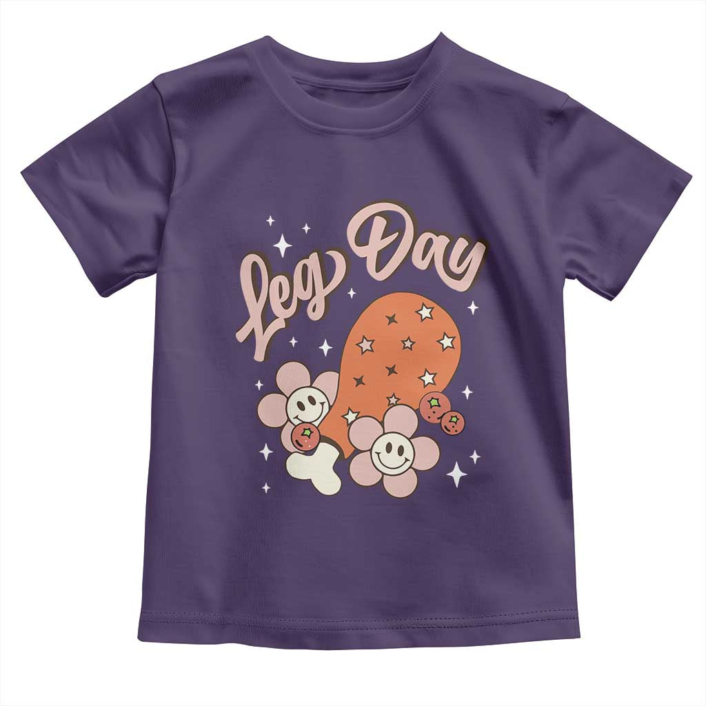 Funny Retro Thanksgiving Baby Shirt Leg Day Fall Season Family Matching TS11 Purple Print Your Wear