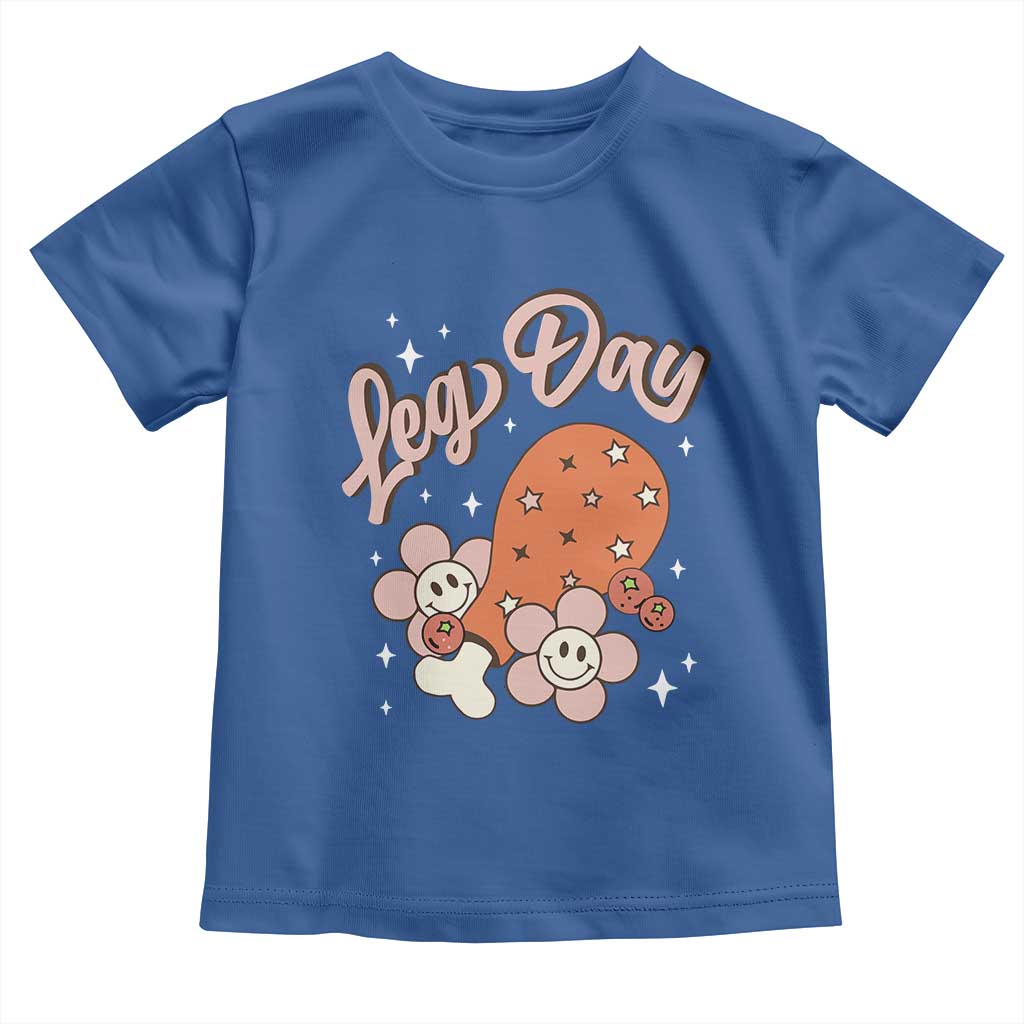 Funny Retro Thanksgiving Baby Shirt Leg Day Fall Season Family Matching TS11 Royal Blue Print Your Wear