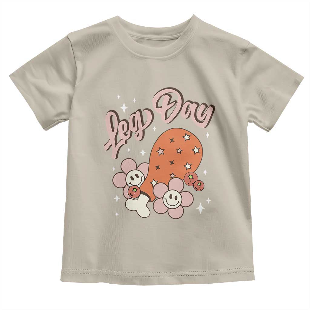 Funny Retro Thanksgiving Baby Shirt Leg Day Fall Season Family Matching TS11 Sand Print Your Wear