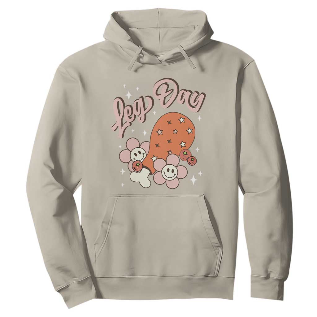 Funny Retro Thanksgiving Hoodie Leg Day Fall Season Family Matching TS11 Sand Print Your Wear