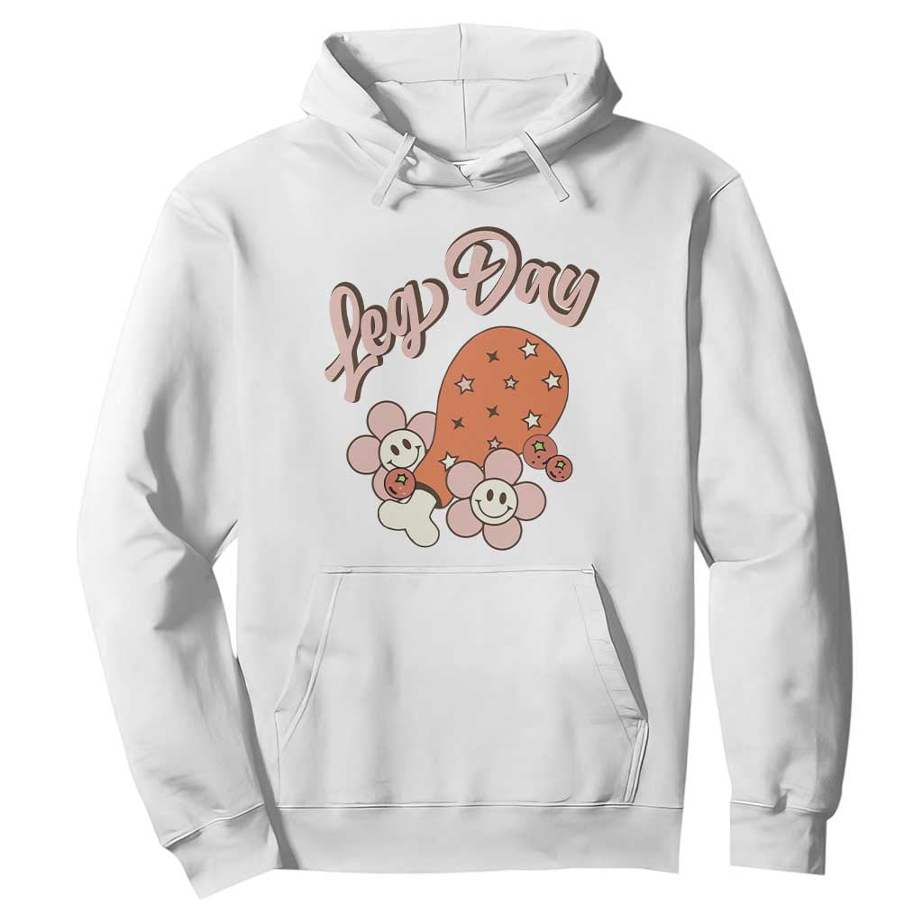 Funny Retro Thanksgiving Hoodie Leg Day Fall Season Family Matching TS11 White Print Your Wear