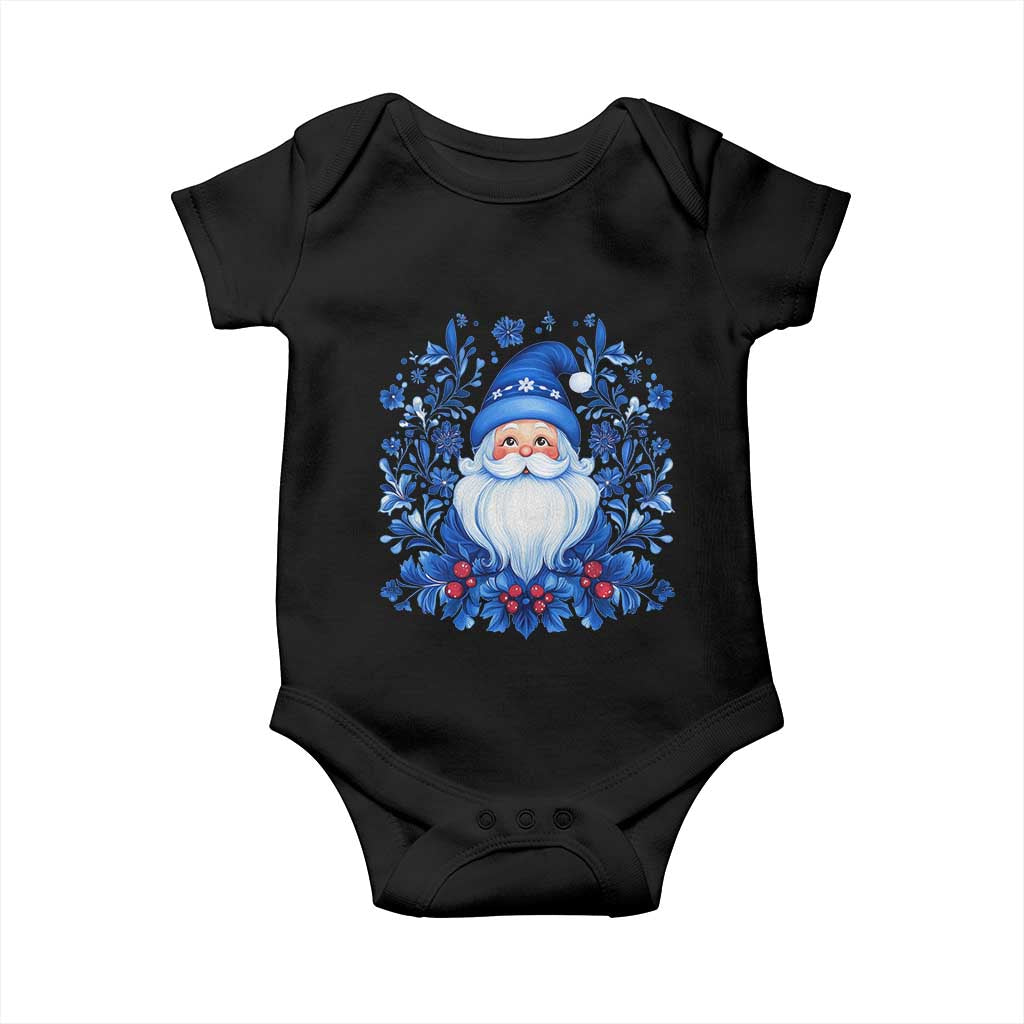 Norwegian Christmas Scandinavian Yule Santa Folk Art Winter Solstice Baby Onesie TS11 Black Print Your Wear