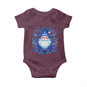 Norwegian Christmas Scandinavian Yule Santa Folk Art Winter Solstice Baby Onesie TS11 Maroon Print Your Wear