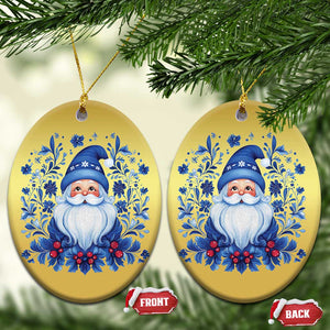 Norwegian Xmas Scandinavian Yule Santa Folk Art Winter Solstice Christmas Ornament TS11 Oval Gold Print Your Wear