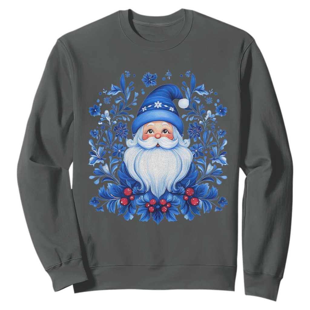 Norwegian Christmas Scandinavian Yule Santa Folk Art Winter Solstice Sweatshirt TS11 Dark Heather Print Your Wear