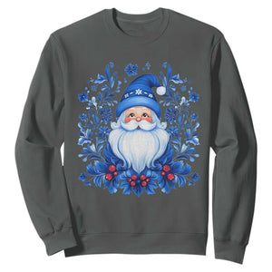 Norwegian Christmas Scandinavian Yule Santa Folk Art Winter Solstice Sweatshirt TS11 Dark Heather Print Your Wear