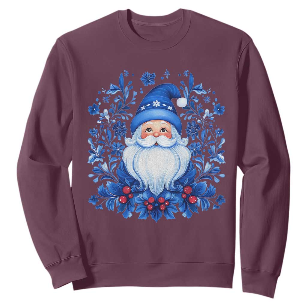 Norwegian Christmas Scandinavian Yule Santa Folk Art Winter Solstice Sweatshirt TS11 Maroon Print Your Wear
