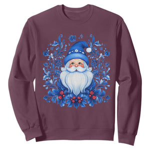 Norwegian Christmas Scandinavian Yule Santa Folk Art Winter Solstice Sweatshirt TS11 Maroon Print Your Wear