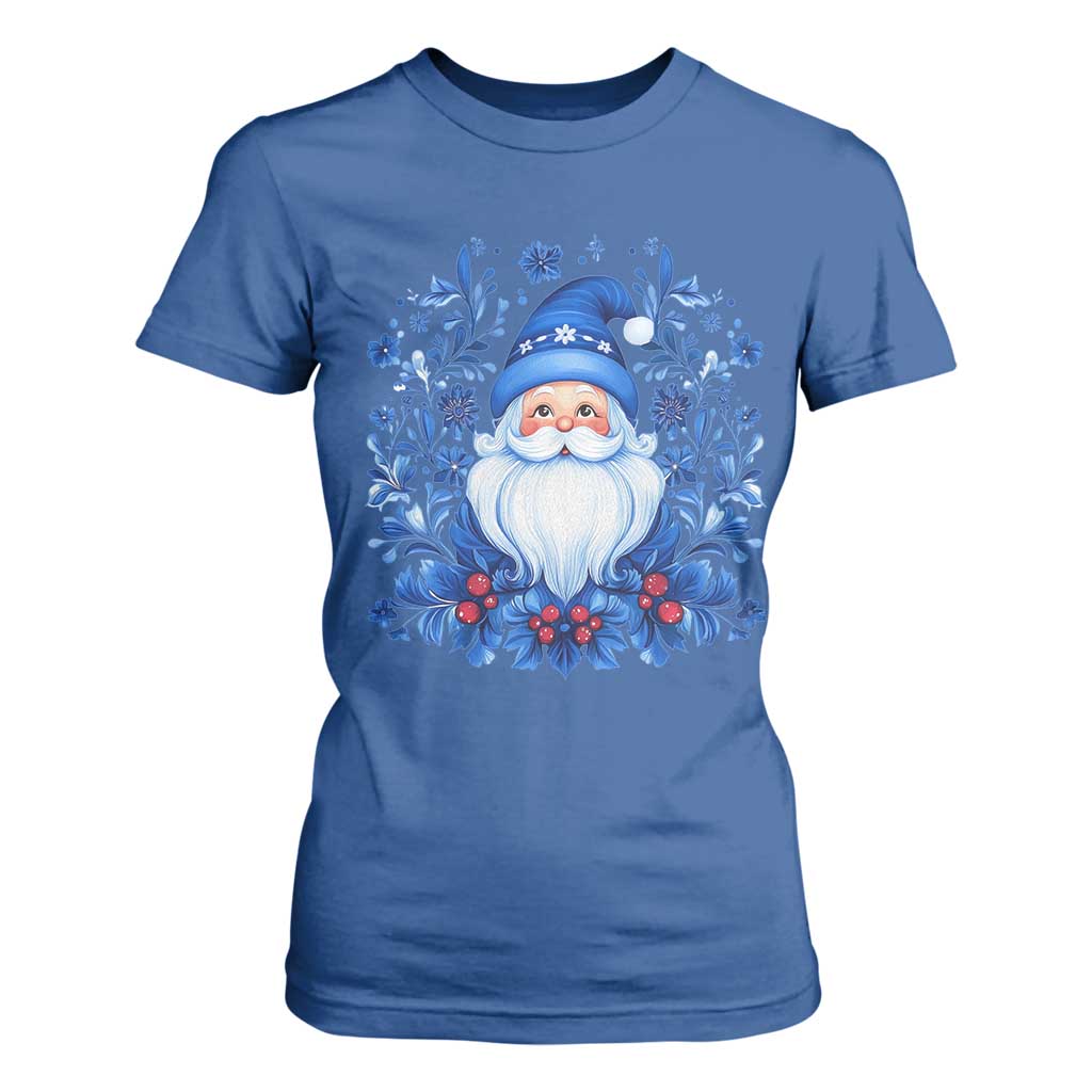 Norwegian Christmas Scandinavian Yule Santa Folk Art Winter Solstice T Shirt For Women TS11 Royal Blue Print Your Wear
