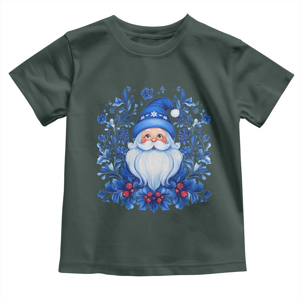 Norwegian Christmas Scandinavian Yule Santa Folk Art Winter Solstice Toddler T Shirt TS11 Dark Forest Green Print Your Wear