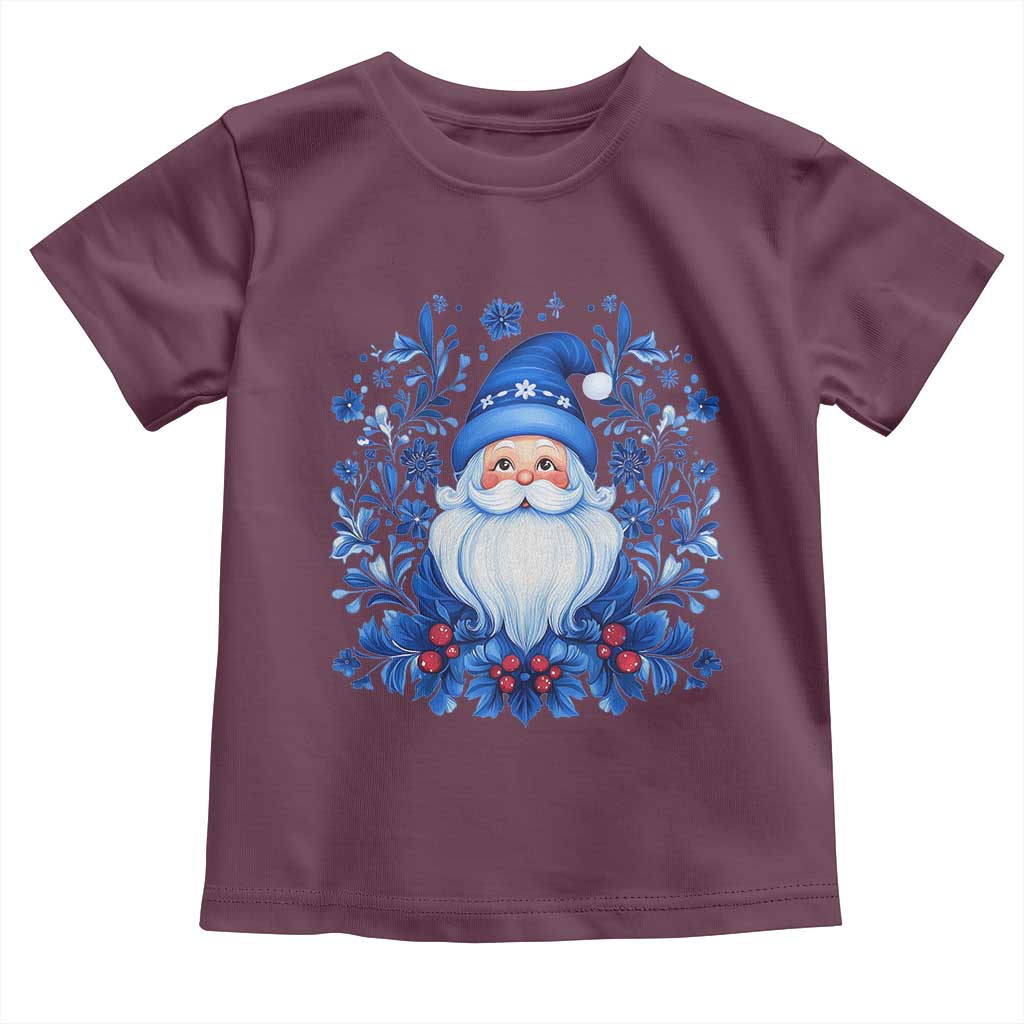 Norwegian Christmas Scandinavian Yule Santa Folk Art Winter Solstice Toddler T Shirt TS11 Maroon Print Your Wear