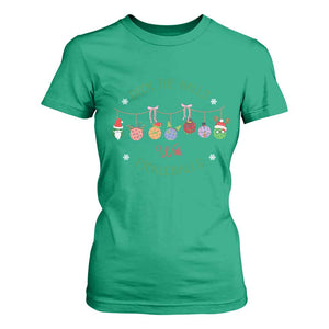 Funny Christmas Pickleball T Shirt For Women Deck The Halls With Pickleballs Santa Hat TS11 Irish Green Print Your Wear