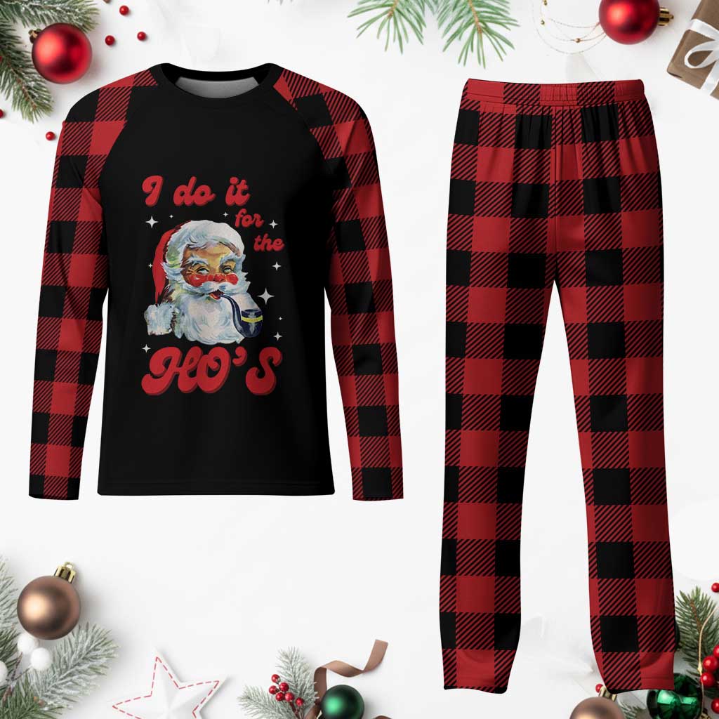 Funny I Do It For The Ho's Plaid Pajama Set Xmas Black Naughty Santa TS11 Buffalo Plaid Print Your Wear
