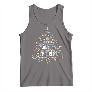 Probably Just Gonna Jingle Some Of The Way I'm Tired Christmas Tank Top Xmas Light TS11 Deep Heather Print Your Wear