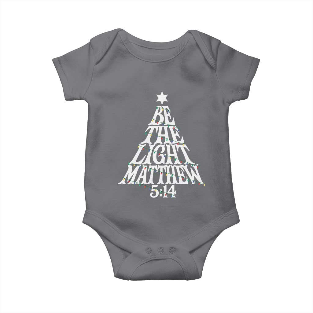 Christmas Be The Light Baby Onesie Christian Xmas Bible Verse TS11 Charcoal Print Your Wear