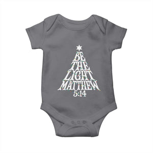 Christmas Be The Light Baby Onesie Christian Xmas Bible Verse TS11 Charcoal Print Your Wear