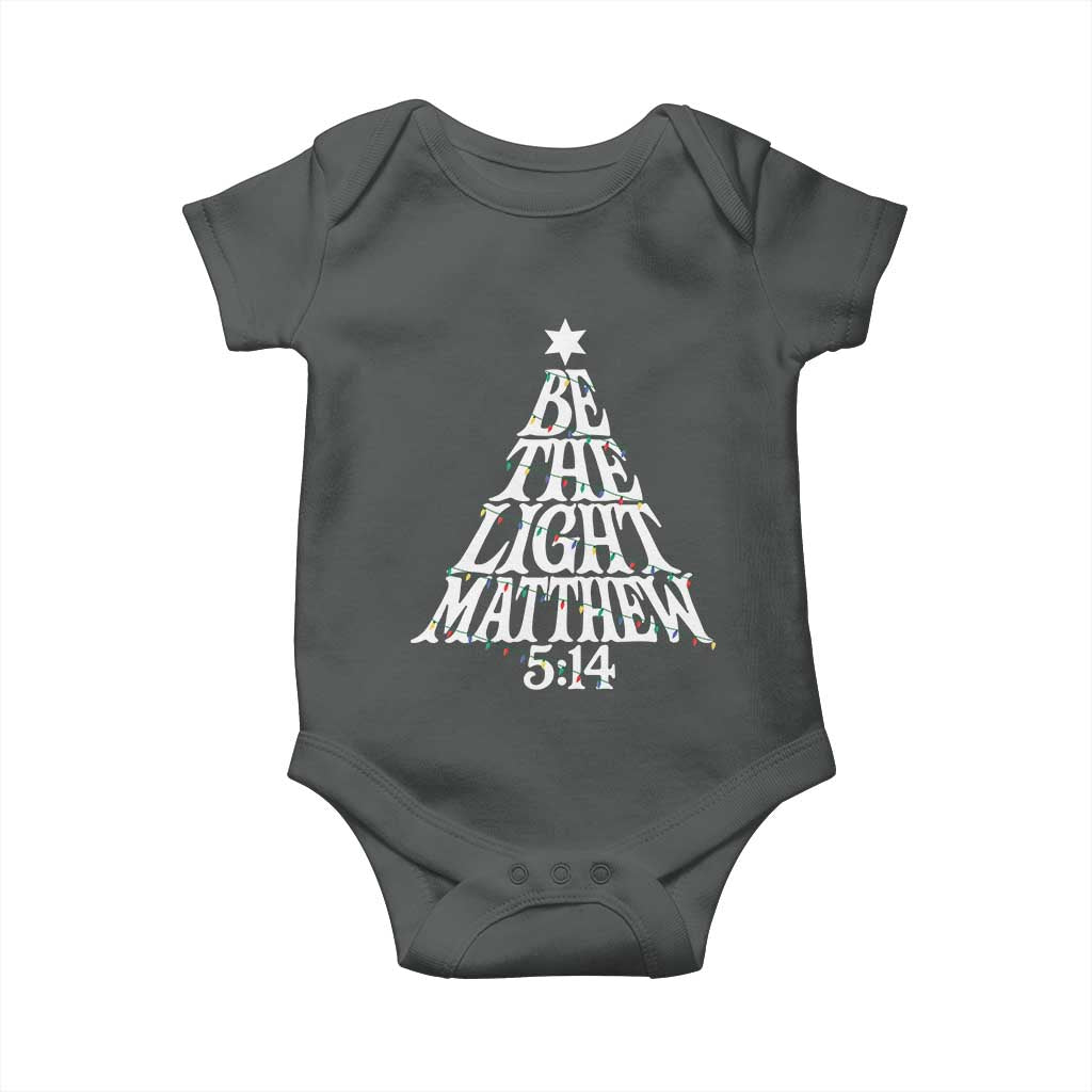 Christmas Be The Light Baby Onesie Christian Xmas Bible Verse TS11 Dark Heather Print Your Wear