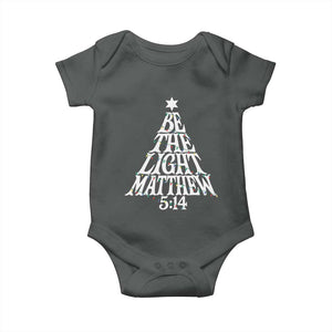 Christmas Be The Light Baby Onesie Christian Xmas Bible Verse TS11 Dark Heather Print Your Wear