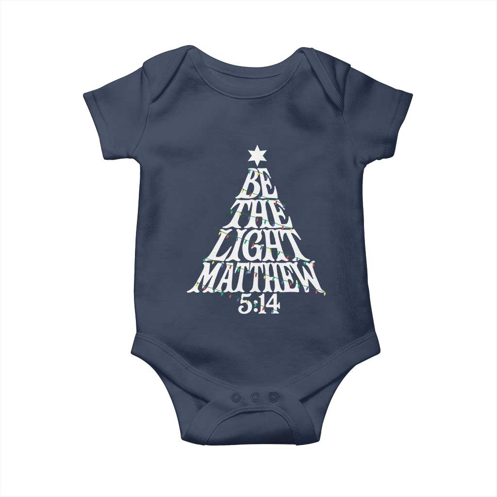 Christmas Be The Light Baby Onesie Christian Xmas Bible Verse TS11 Navy Print Your Wear