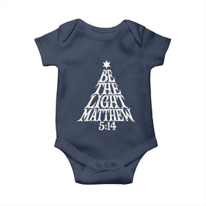 Christmas Be The Light Baby Onesie Christian Xmas Bible Verse TS11 Navy Print Your Wear