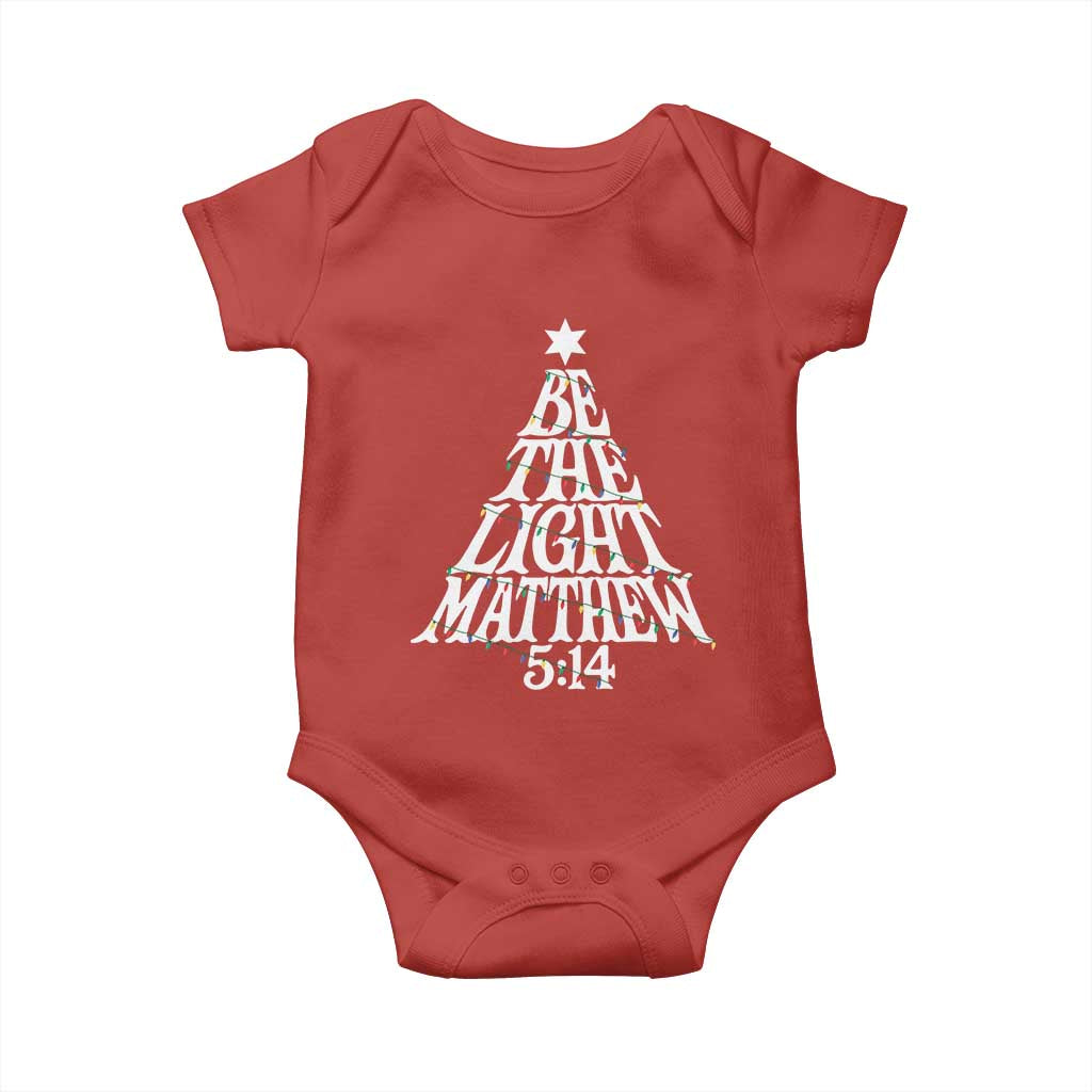 Christmas Be The Light Baby Onesie Christian Xmas Bible Verse TS11 Red Print Your Wear