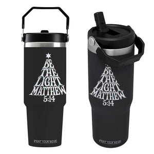 Christmas Be The Light Flip Straw Tumbler Christian Xmas Bible Verse TS11 One Size: 30 oz Black Print Your Wear