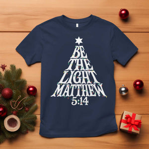 Christmas Be The Light T Shirt Christian Xmas Bible Verse TS11 Navy Print Your Wear