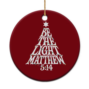 Christmas Be The Light Ceramic Ornament Christian Xmas Bible Verse TS11 1pc Red Print Your Wear