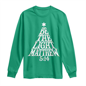 Christmas Be The Light Long Sleeve Shirt Christian Xmas Bible Verse TS11 Irish Green Print Your Wear