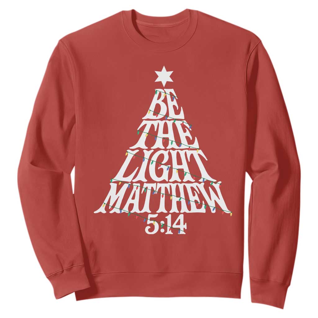 Christmas Be The Light Sweatshirt Christian Xmas Bible Verse TS11 Red Print Your Wear