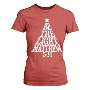 Christmas Be The Light T Shirt For Women Christian Xmas Bible Verse TS11 Red Print Your Wear