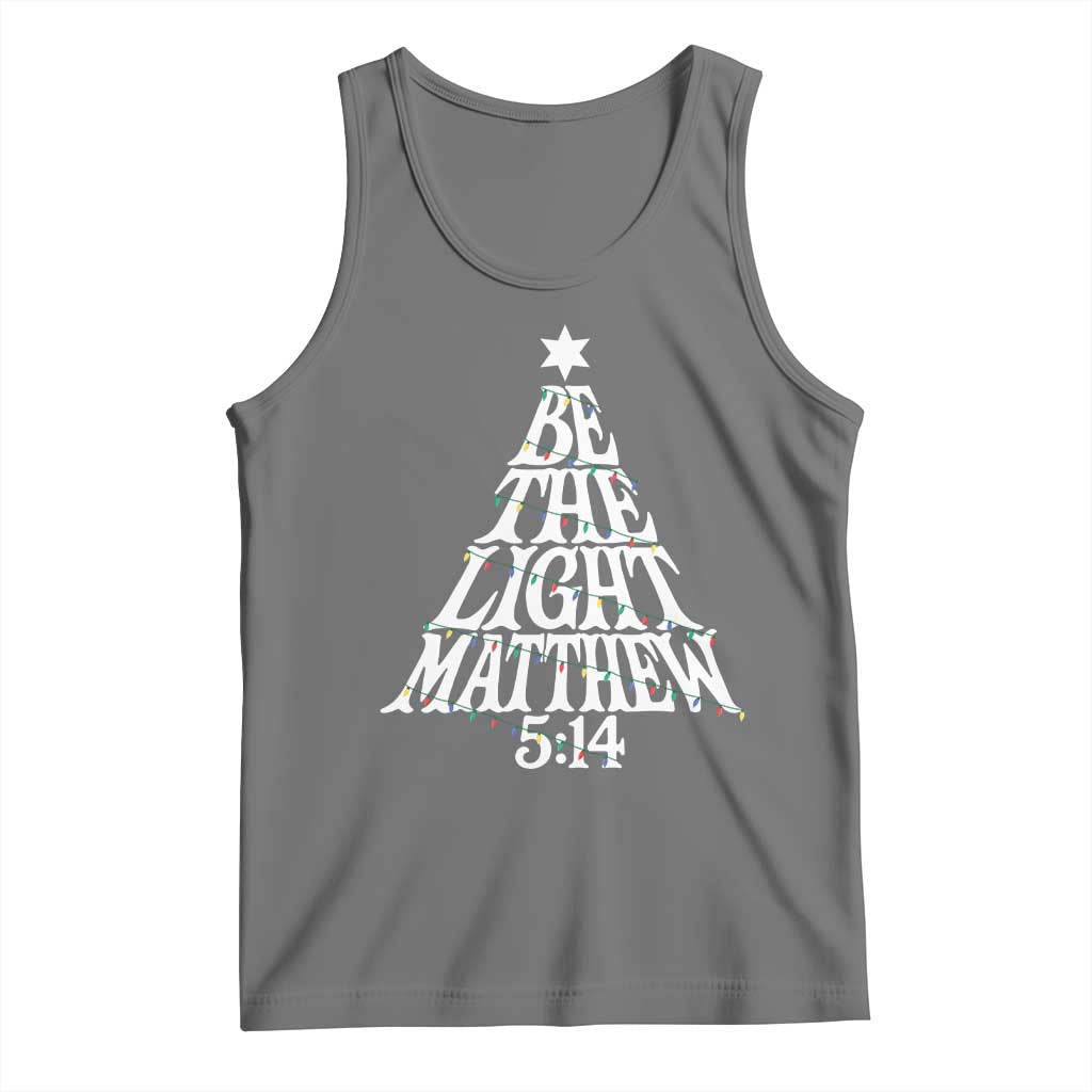 Christmas Be The Light Tank Top Christian Xmas Bible Verse TS11 Black Heather Print Your Wear