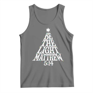 Christmas Be The Light Tank Top Christian Xmas Bible Verse TS11 Black Heather Print Your Wear