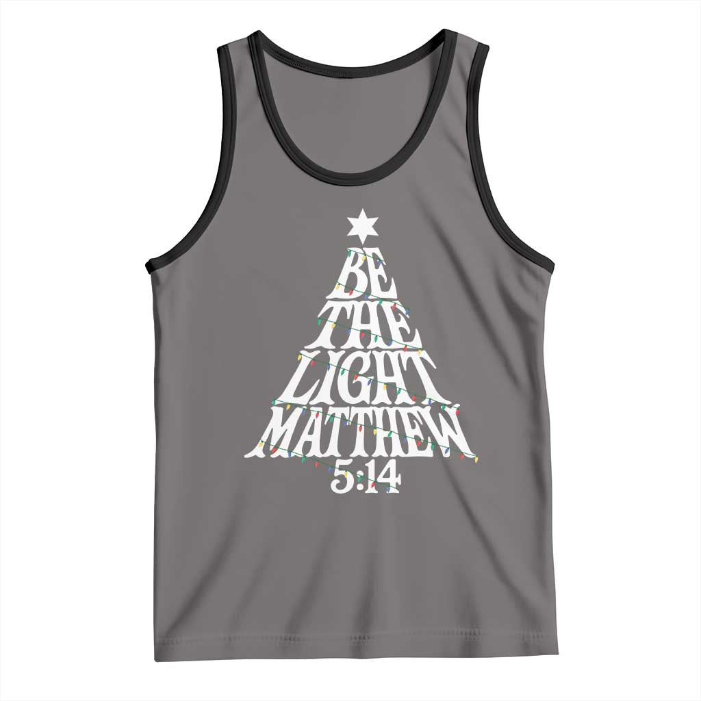 Christmas Be The Light Tank Top Christian Xmas Bible Verse TS11 Deep Heather Black Print Your Wear