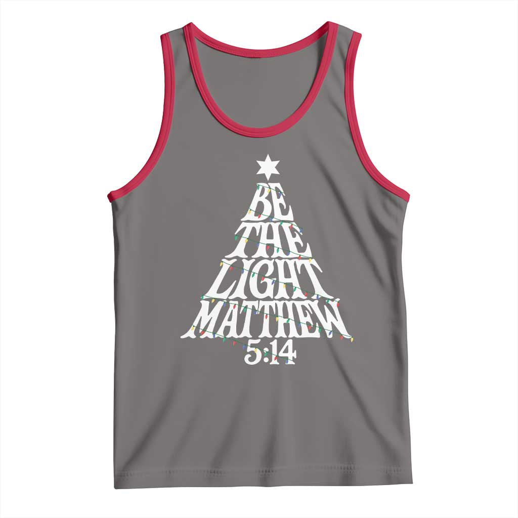 Christmas Be The Light Tank Top Christian Xmas Bible Verse TS11 Deep Heather Red Print Your Wear
