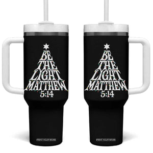 Christmas Be The Light Tumbler With Handle Christian Xmas Bible Verse TS11 One Size: 40 oz Black Print Your Wear