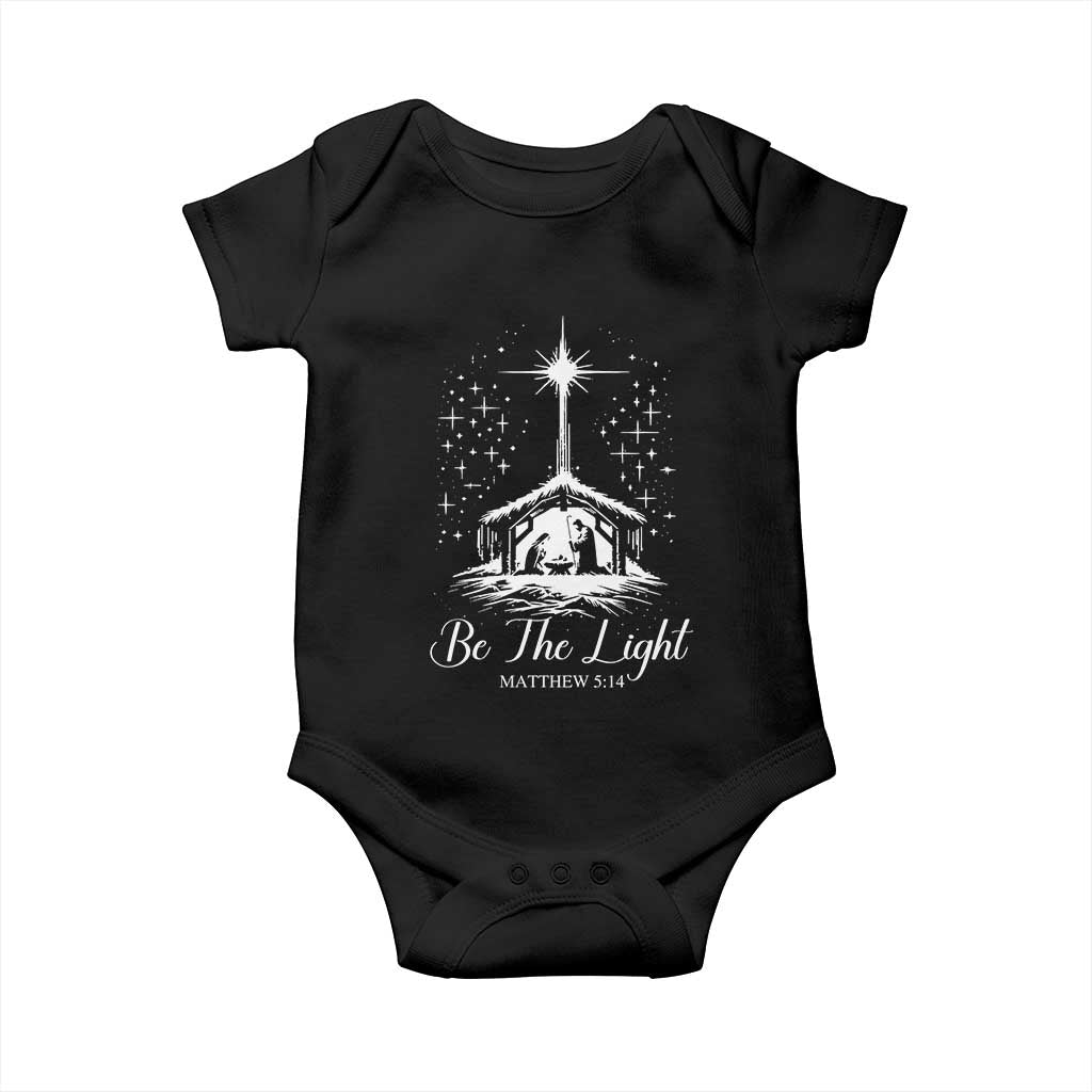 Be The Light Christian Christmas Baby Onesie Nativity Scene Bible Verse TS11 Black Print Your Wear