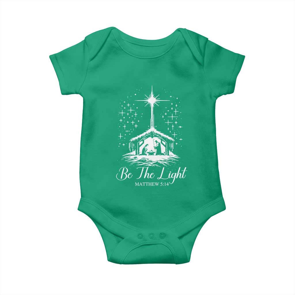 Be The Light Christian Christmas Baby Onesie Nativity Scene Bible Verse TS11 Irish Green Print Your Wear
