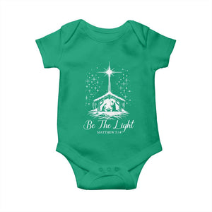 Be The Light Christian Christmas Baby Onesie Nativity Scene Bible Verse TS11 Irish Green Print Your Wear
