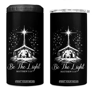 Be The Light Christian Christmas 4 in 1 Can Cooler Tumbler Nativity Scene Bible Verse TS11 One Size: 16 oz Black Print Your Wear