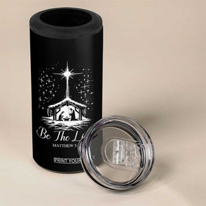 Be The Light Christian Christmas 4 in 1 Can Cooler Tumbler Nativity Scene Bible Verse TS11 Print Your Wear